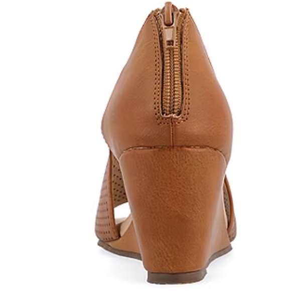 Aretha Wedge Sandals from Journee Collection - Cognac - Picture 3 of 5